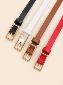 4pcs/Set Kids' Multi-Hole Buckle Waist Belt, Versatile & High-Quality PU Leather - 70 - View 3