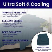 6-Piece Ultra Soft Cooling Bamboo Bed Sheet Set With Deep Pockets - 海軍 - 查看 6