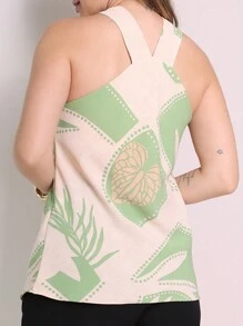 Duna Women's Tank Top Twist Front And Back Basic - Mint Blue - View 5