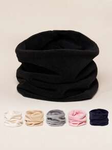 1pc Kids Solid Color Fleece Thicker Soft Neck Warmer, Unisex Outdoor Warm Scarf For Autumn/Winter - 1PC - View 1