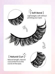 Rikuaild 10 Pairs D Curl Russian Strip Lashes Natural Look Fluffy Volume Fake Lashes Wispy Cross Effect Fake Eyelashes - Criss Cross lashes - View 4