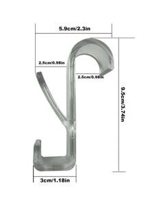 2pcs High Quality No-Drill Plastic Hanging Hooks, Space Saving For Bathroom & Closet, Easy To Operate, Movable, Can Hang Clothes, Towels, Hair Ties, Etc. Home Bathroom Decor Bathroom Organizer Fall Decor Back To School - Multicolor - View 8