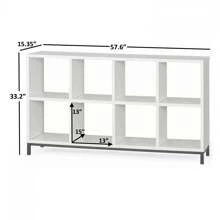 The  8-Cube Storage Organizer With Metal Base, Rustic Gray