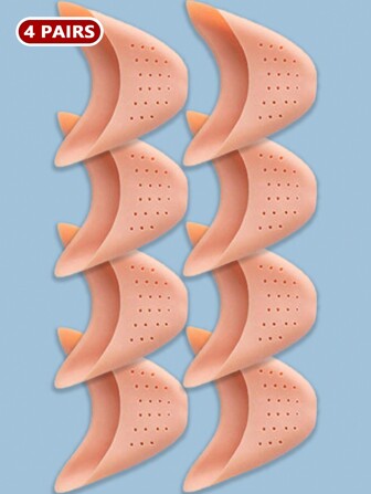 4 Pairs Silicone Ballet Toe Pads, Forefoot Cushion Shock Absorbing High Heel Protectors, Anti-Friction Toe Cap Covers, Fashion Accessories Suitable For High Heels