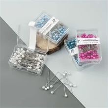 100 alfileres de costura, alfileres rectos de 1.57 pulgadas con cabeza de perla, alfileres de acolchar para costura, joyería, manualidades y suministros de costura