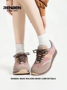RENBEN 1 Pair Women's Retro Style Vulcanized Shoes, 2024 New Casual Versatile Athletic Gump Shoes For Autumn/Winter