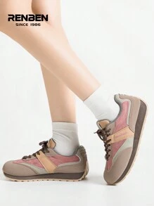 RENBEN 1 Pair Women's Retro Style Vulcanized Shoes, 2024 New Casual Versatile Athletic Gump Shoes For Autumn/Winter