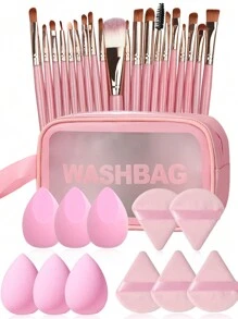 32pcs/Set Makeup Brush Set, Includes Makeup Sponge, Powder Puff, Foundation Brush, Blush Brush, Face Brush, Eye Brush, Eyebrow Brush, Makeup Sponge, Mixed Brush, Concealer Brush, Makeup Sponge, Velvet Triangle Powder Puff, Cosmetic Sponge, Makeup Blender, Makeup Tools Soft & Skin-Friendly, Latex-Free Sponge & Puff, Suitable For All Skin Types, Blush, Foundation, Moisturizer And Powder Puff, Dry & Wet Puff,Makeup,Cheap,Room Decor,Vanity,Travel,Bedroom,Makeup Accessories,Puff,Makeup Blender,Powder Puff,Makeup Sponge,Cheap,Stocking Stuffers,Makeup,Makeup Tools,Cheap Stuff,Gifts,Gifts For Women,Christmas Gifts