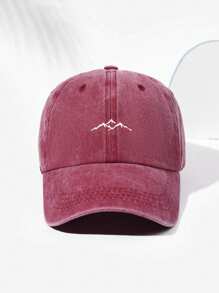 1 Piece Mountain Pattern Printed Baseball Cap, Retro Fashion Distressed Hat, Unisex For All Seasons, Adjustable Size, Soft Top Fashionable Mountaineering Hat, Outdoor Outings, Mountain Climbing, Daily Wear, Perfect Gift