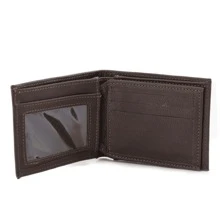 Men's Slim Leather Wallet With Driver's License, Coins And Documents Holder - 鏽棕色 - 查看 6