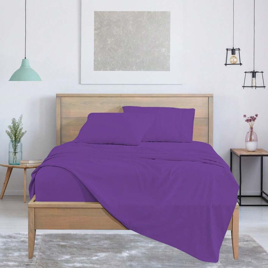 Luxurious Super Soft 4-Piece Bamboo Sheet Sets - Multiple Colors & Sizes Available - Orchid - View 1