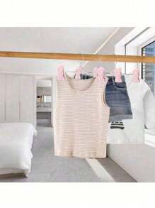 10 pièces Cintres à pantalon antidérapants et gain de place, cintres réglables en rose pour robes de femmes, décoration d'automne, décoration de festival, décoration de chambre, décoration de printemps, minimaliste, décoration d'été