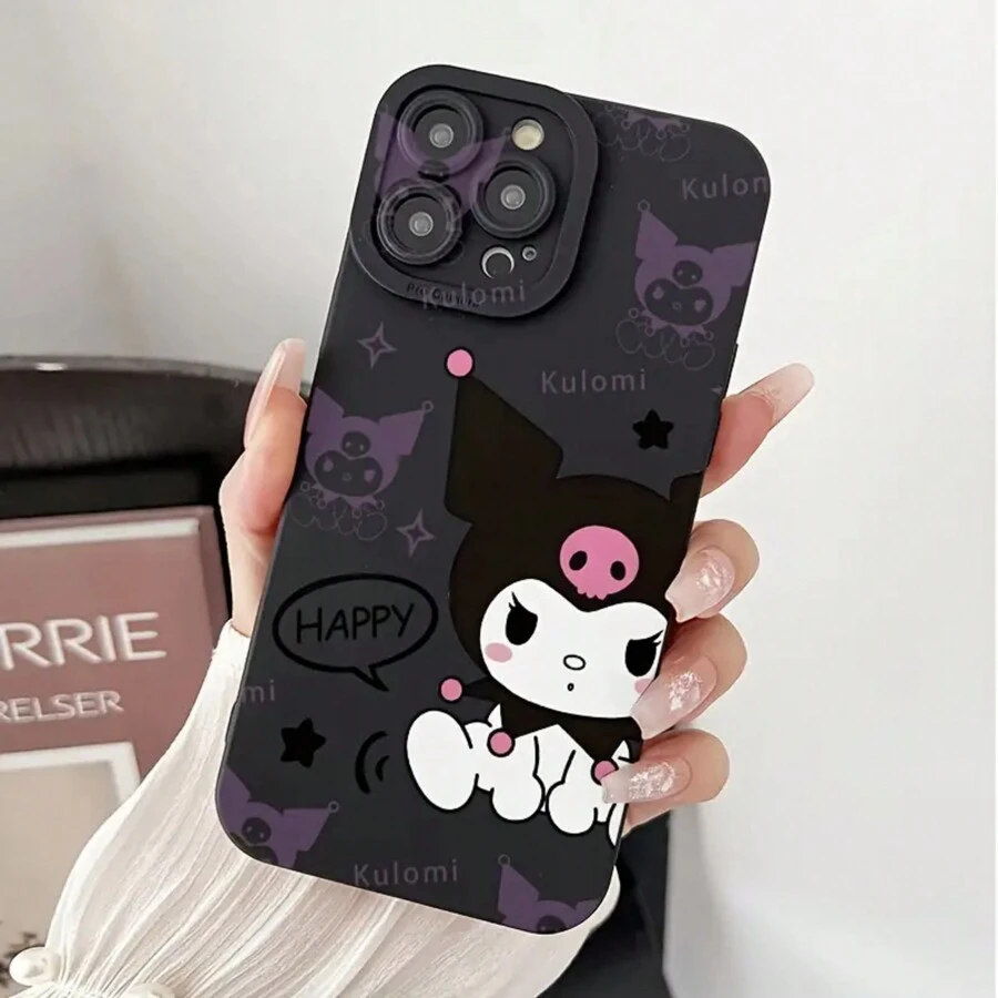 Sanrio Kuromi Fashionable & Popular Transparent Phone Case, Shock-Proof & Anti-Drop Design With Comfortable Grip, Compatible With Iphone 16/15/14/13/12/11 Plus/Pro/ProMax/XR/XSMax/XS Waterproof Scratch Resistant