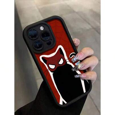 Brighten Up Your Compatible With IPhone With A Red Mask Cat Pattern Simple Thickened Anti-Fall Phone Case Compatible With Apple Compatible With IPhone 16/11/12/13/14/15/15pro/15 Plus/15 Promax/7plus/8plus/X/Xs Max/Xr/11pro/12pro/13pro/14pro/12mini/13mini/11promax/12promax/13promax/14promax/14plus/6/6s/6plus/7/8/16Pro/16plus/16promax/Se&Compatible With Samsung Galaxygalaxy/A54/A14/A12/A13/A15/A32/A33/A24/A52S/S20/S21/S22/S23/S24/S23Plus/S24ultra Waterproof Shockproof Scratch Resistant,International Version, Not The Domestic Version