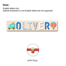 [Customized Puzzle] 1pc Personalized Name Puzzle, Wooden Name Puzzle, Automotive Style, Suitable For Christening, Birthday, Christmas, New Year Gifts, Supporting Only English Letters, Exquisite 1st Birthday Gift For Boys And Girls - Multicolor - View 14
