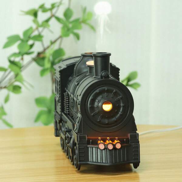 Essential Oil Diffuser 300ml Train Shape 2 Lighting Modes Aromatherapy Cool Mist Humidifier with Remote Control for Bedroom Office Desktop