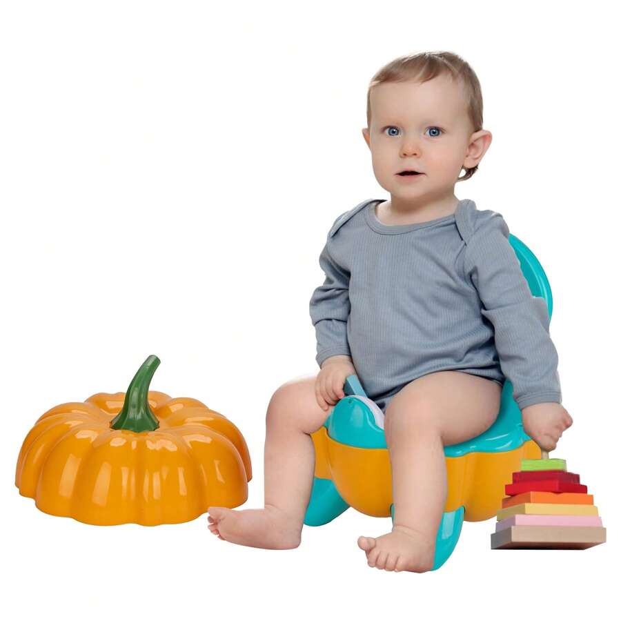 Pumpkin Shaped Training Toilet Seat With Splash Guard For Baby Potty | Lightweight And Portable Training Seat For Potty - 1 - View 1