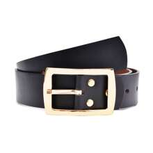 Cinto Feminino de Couro 40mm com Fivela Dourada - Preto, Marrom e Caramelo - 40514