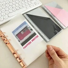 5pcs Loose Leaf Binder Sleeves, A5/A6/A7 Size Document Organizer Bags, Durable PP Receipt & Coin Storage Pockets, Monthly & Yearly Planner Bags,School Supplies,Back To School