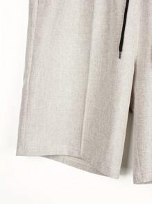 Men's Simple Drawstring Pocket Casual Shorts, Fashionable And Suitable For Outdoor - Light Grey - View 5