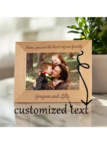 Custom Picture Frame, Personalized Frame, Wooden Picture Frame Custom Engraved Text, Personalized Gift, Wedding Gift, Birthday Gift, Father And Mother Gift, Family Picture Frame Gifts Graduation - Multicolor - View 1