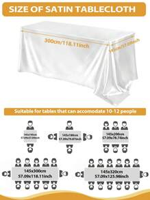 1Pc White Satin Square Tablecloth, Solid Color Polyester Table Cloth,Wedding Party Supplies, Birthday Decor,Home Decor,Perfect For Rustic Wedding,Bridal Shower,Birthday,BabyShower,Outdoor&Indoor, Ceremonies, Kitchen,Party Gatherings