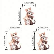 1/2/3 件可爱小猫贴片：DIY 熨烫贴纸，可用于 T 恤、运动衫、牛仔裤、连帽衫、背包、手提包、枕头和复古棒球帽 - 彩色 - 查看 4