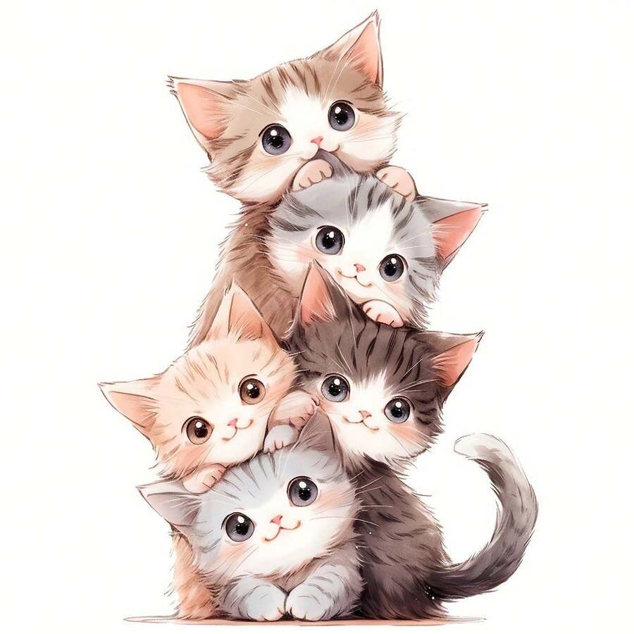 1/2/3 件可爱小猫贴片：DIY 熨烫贴纸，可用于 T 恤、运动衫、牛仔裤、连帽衫、背包、手提包、枕头和复古棒球帽 - 彩色 - 查看 1