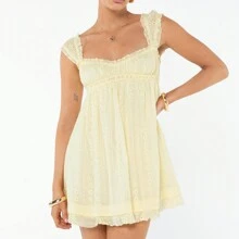 Women Summer Sleeveless Dress Floral Embroidery Loose Party A-Line Dress For Beach Club Streetwear