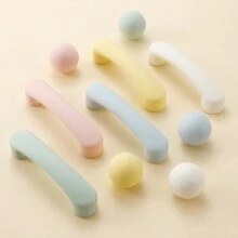 1/2 piezas Perilla/Tirador de gabinete/cajón de cerámica sólida, en lindos colores de macarrón, adecuados para habitación de niños, gabinete de cocina, armario, tocador, tiradores de puerta de gabinete, incluye tornillos