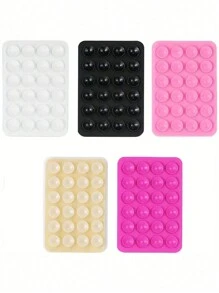 5 pièces Prise de téléphone en silicone, support de téléphone ventouse, poignée de téléphone mains libres, support anneau de doigt compatible avec iOS et Android, blanc + noir + rose + transparent + rose rouge pour la Saint-Valentin, cadeau de fête
