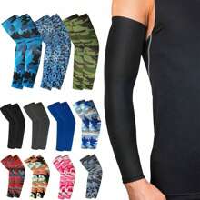 Awegeo 1 Pair Of Men's Arm Sleeves, Sports Arm Sleeves, Sun Protection, UV Protection, Hand Cover, Cooling, Windproof, Running, Fishing, Cycling Sleeves Cover Arms