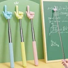 68 cm Teleskop-Fingerlese-Stab, Fingerlese-Stab, einziehbarer Fingerstab, Unterrichtsmaterial aus Edelstahl, ausziehbarer Leszeiger, Frühpädagogisches Werkzeug, Lehrerstab, Lesestift, Tafel, Klavier-Führungsstab, Lese-Zuhause-Unterricht, Lehrstab, Bürozeichenmarker, Schreibwaren, Geschenk für Feiertage