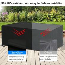 Funda rectangular para muebles de jardín, impermeable, cubierta para mesa de jardín, lona para muebles de jardín, cubierta protectora para mesa de jardín para muebles, (poliéster, 170x94x71cm)
