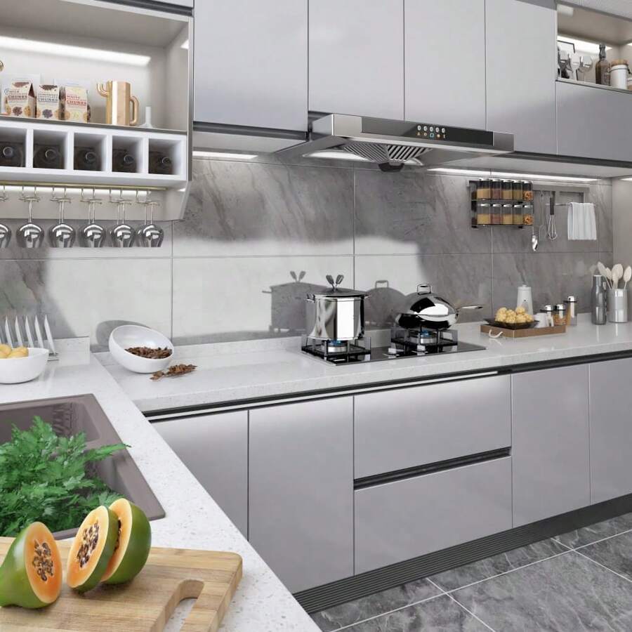 High Gloss Silver Self Adhesive PVC Furniture Film 500cm X 90cm Premium Quality Decorative Wrap