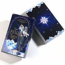 1pc The Star Tarot Card Deck For Fortune Telling, Party Game - Navy Blue - View 5
