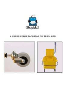 Cubeta De Carrito Con Exprimidor 20 Litros Plastico - Multicolor - Ver 5