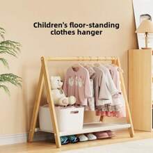 Baby Room Storage Rack, Simple Children's Floor Hanging Clothes Rack, Baby Short Clothes Rack, Bay Window Mini Small Drying Rack, Kindergarten Storage Rack - Multicolor - View 3