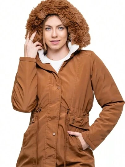 Parka Sobretudo Feminina Duplaface Peluciada