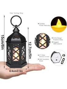 1/2/4 pièces Lanterne hexagonale portative de Ramadan (pile incluse), porte-bougie LED de style européen rétro simulé, imitant les effets de la lumière de bougie réelle, décoration de fête, décoration extérieure, décoration de jardin, convient pour les festivals quotidiens, Halloween, Noël, Action de grâce - Idéal pour les jardins, à l'intérieur, les chambres à coucher, les tables et l'extérieur