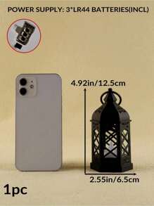 1/2/4 pièces Lanterne hexagonale portative de Ramadan (pile incluse), porte-bougie LED de style européen rétro simulé, imitant les effets de la lumière de bougie réelle, décoration de fête, décoration extérieure, décoration de jardin, convient pour les festivals quotidiens, Halloween, Noël, Action de grâce - Idéal pour les jardins, à l'intérieur, les chambres à coucher, les tables et l'extérieur