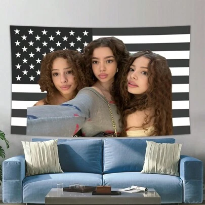 لوحة تابيسري (جداريه) فنية تزيينية لغرفة النوم، زينة جدران على شكل علم الأخوات كاولوجيراس ٢٠٢٤ ، به ثلاث سيدات، هدايا للمناسبات، ديكور للمدرسة الداخلية