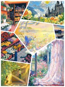 花情人节数字油画DIY——“数”世界，一画一宇宙。走进数字油画的奇妙世界，告别绘画菜鸟身份。从数字油画开始，一涂抹，一艺术，家居装饰新潮流。数字油画为您的空间增添艺术气息。 - 40*50CM - 查看 1