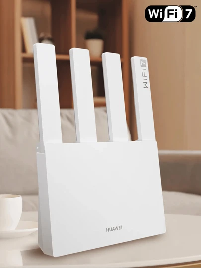  Roteador Huawei BE3 Wi-Fi 7 Dual Band 5G VPN Anatel Bom Alcance Melhor Roteador para Internet Rápida Alta Velocidade Branco Bivolt