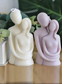 DIY 工艺品供应浪漫拥抱情侣雕塑石膏模具，3D 身体硅胶模具，用于蜡烛、蜡、礼品装饰 - 白色 - 查看 8