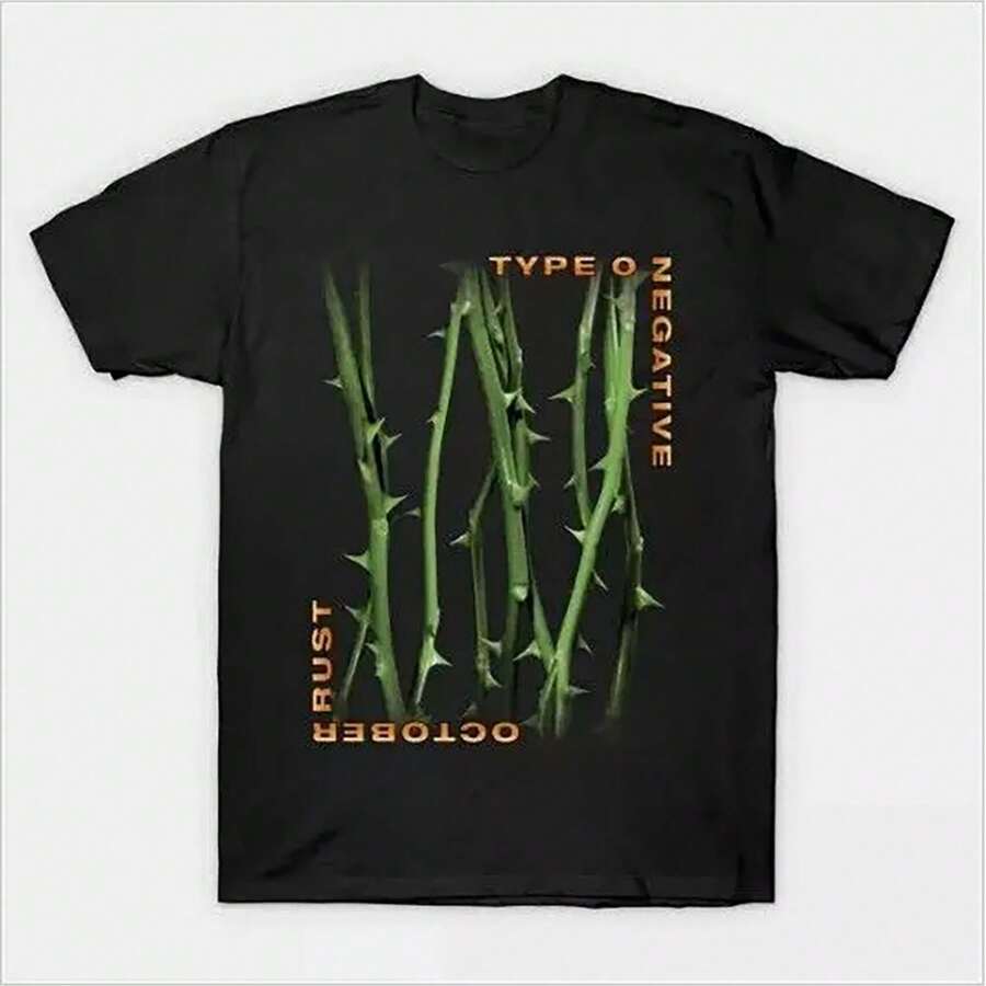 Type O Negative-October Rust Black Short Sleeve Unisex T-Shirt - 黑色 - 查看 1