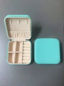 1 件纯色便携式升级版珠宝盒，简约多巴胺粉色/绿色/白色桌面分隔收纳盒带盖，耳环项链戒指珠宝收纳盒，适合家庭、卧室、旅行 - 彩色 - 查看 12