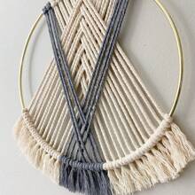 1 szt. ręcznie robiona makrama ścienna, boho styl minimalistyczny okrągły gobelin ścienny