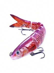 模拟鱼饵钓鱼诱饵鲈鱼鳟鱼水面多关节游泳饵慢沉仿生游泳诱饵鲈鱼淡水咸水鲈鱼逼真钓鱼诱饵套件 - 彩色 - 查看 13