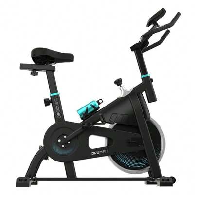  Cecotec Kompaktes Heimtrainer mit Schwungrad 10 kg DrumFit Indoor 10000 Race. Fahrradtrainer, LCD-Display, Gerätehalterung, Pulsmesser, Reibungswiderstand, Sattel und Lenker verstellbar